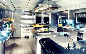The Galley Aboard the 111' La Corniche