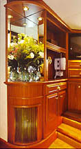 Wanigan III Detail Featuring Hidden Heating Element and Mirrored Corner Section.